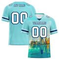 Custom Aqua Graffiti Pattern White Personalized Authentic Football Jersey FBJ02-bc0fae0