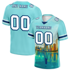 Custom Aqua Graffiti Pattern White Personalized Authentic Football Jersey FBJ02-bc0fae0
