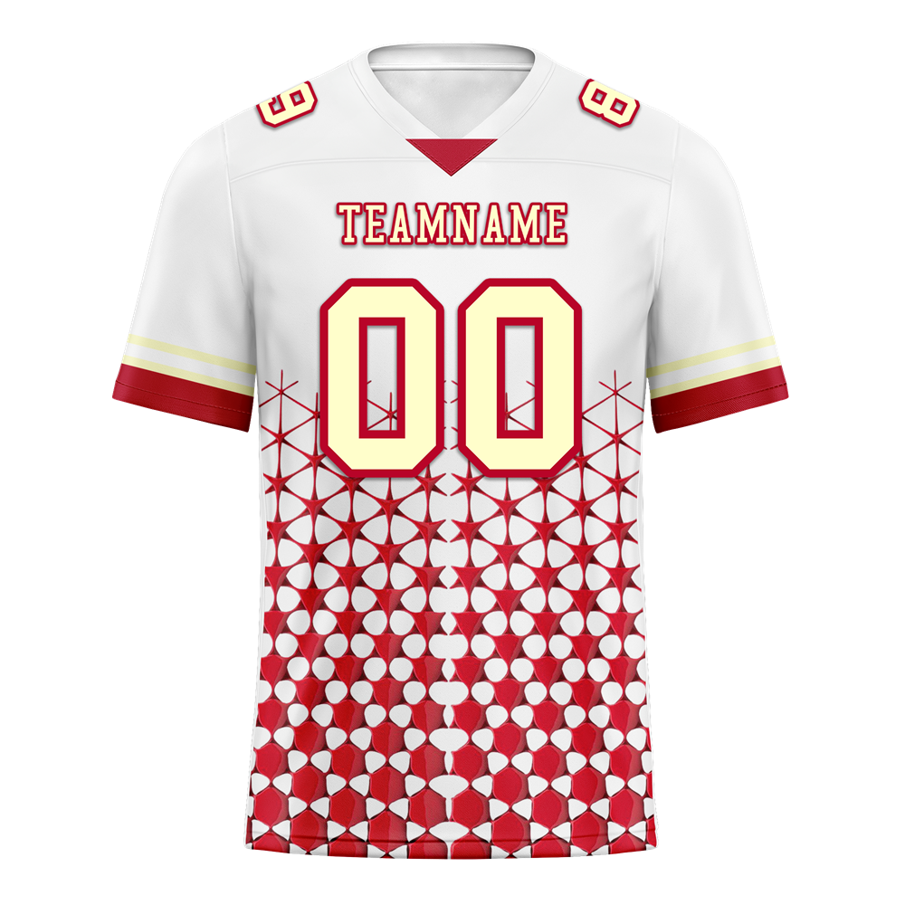 Custom White Red 3D Pattern Yellow Personalized Authentic Football Jersey FBJ02-bc0faea
