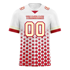 Custom White Red 3D Pattern Yellow Personalized Authentic Football Jersey FBJ02-bc0faea