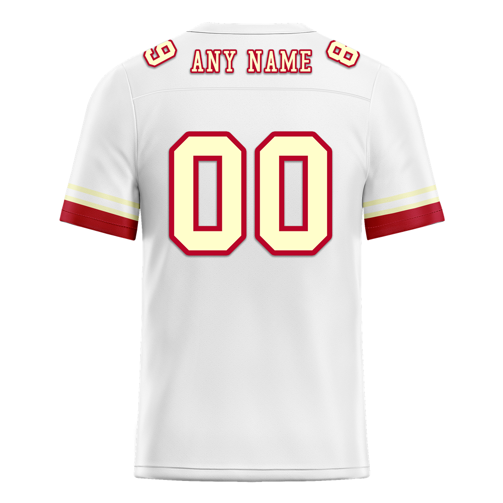 Custom White Red 3D Pattern Yellow Personalized Authentic Football Jersey FBJ02-bc0faea