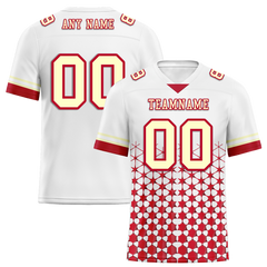 Custom White Red 3D Pattern Yellow Personalized Authentic Football Jersey FBJ02-bc0faea