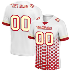 Custom White Red 3D Pattern Yellow Personalized Authentic Football Jersey FBJ02-bc0faea