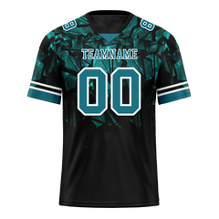 Custom Black 3D Pattern Aqua Personalized Authentic Football Jersey FBJ02-bc0faeb