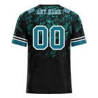 Custom Black 3D Pattern Aqua Personalized Authentic Football Jersey FBJ02-bc0faeb