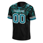 Custom Black 3D Pattern Aqua Personalized Authentic Football Jersey FBJ02-bc0faeb