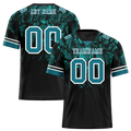 Custom Black 3D Pattern Aqua Personalized Authentic Football Jersey FBJ02-bc0faeb