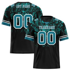 Custom Black 3D Pattern Aqua Personalized Authentic Football Jersey FBJ02-bc0faeb