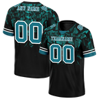 Custom Black 3D Pattern Aqua Personalized Authentic Football Jersey FBJ02-bc0faeb
