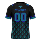 Custom Black 3D Pattern Aqua Personalized Authentic Football Jersey FBJ02-bc0faec