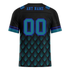 Custom Black 3D Pattern Aqua Personalized Authentic Football Jersey FBJ02-bc0faec
