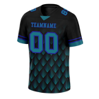 Custom Black 3D Pattern Aqua Personalized Authentic Football Jersey FBJ02-bc0faec