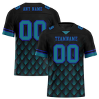 Custom Black 3D Pattern Aqua Personalized Authentic Football Jersey FBJ02-bc0faec