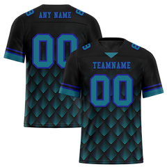 Custom Black 3D Pattern Aqua Personalized Authentic Football Jersey FBJ02-bc0faec