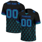 Custom Black 3D Pattern Aqua Personalized Authentic Football Jersey FBJ02-bc0faec