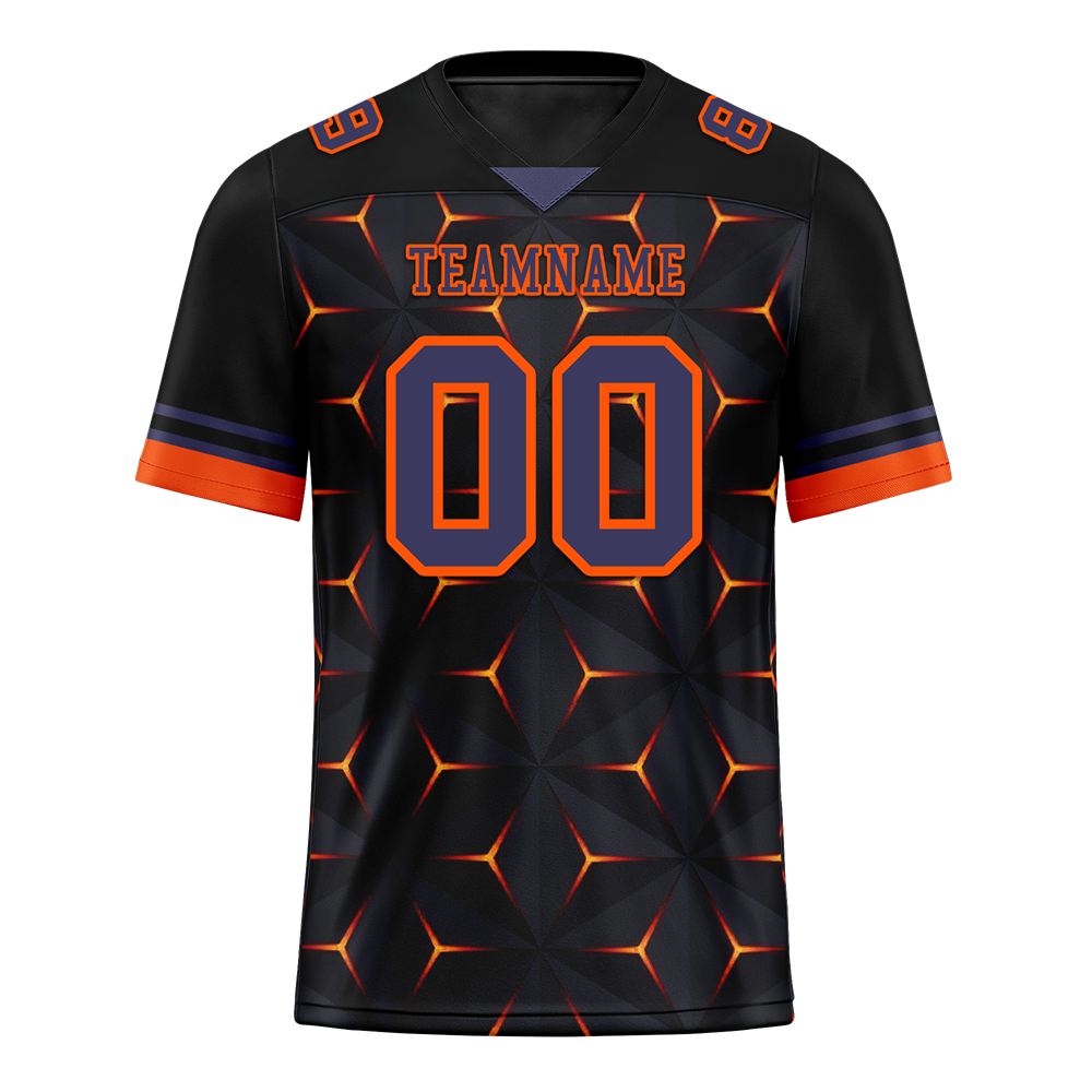 Custom Black Orange 3D Pattern Purple Personalized Authentic Football Jersey FBJ02-bc0faed