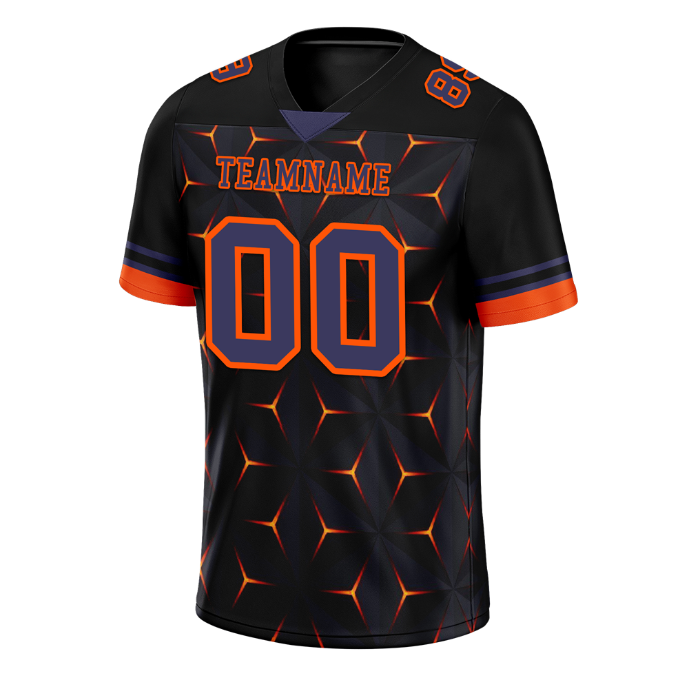 Custom Black Orange 3D Pattern Purple Personalized Authentic Football Jersey FBJ02-bc0faed