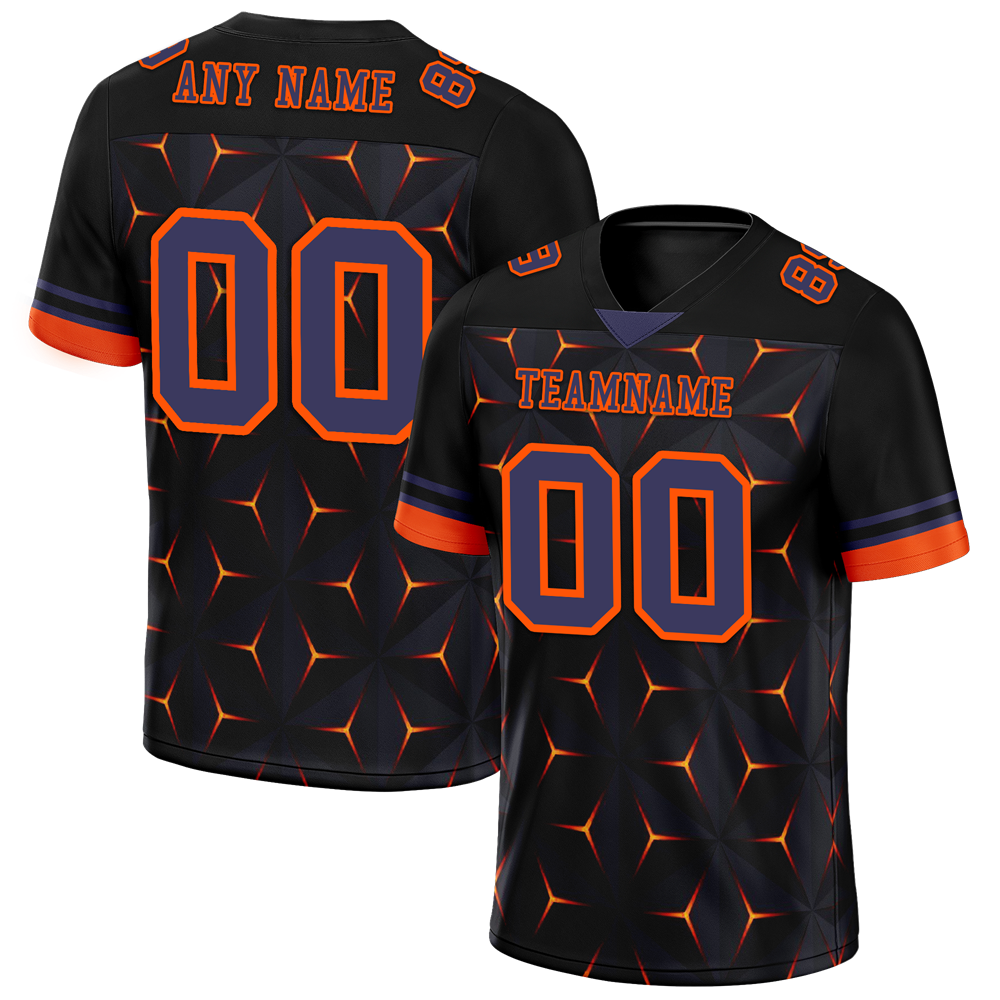 Custom Black Orange 3D Pattern Purple Personalized Authentic Football Jersey FBJ02-bc0faed