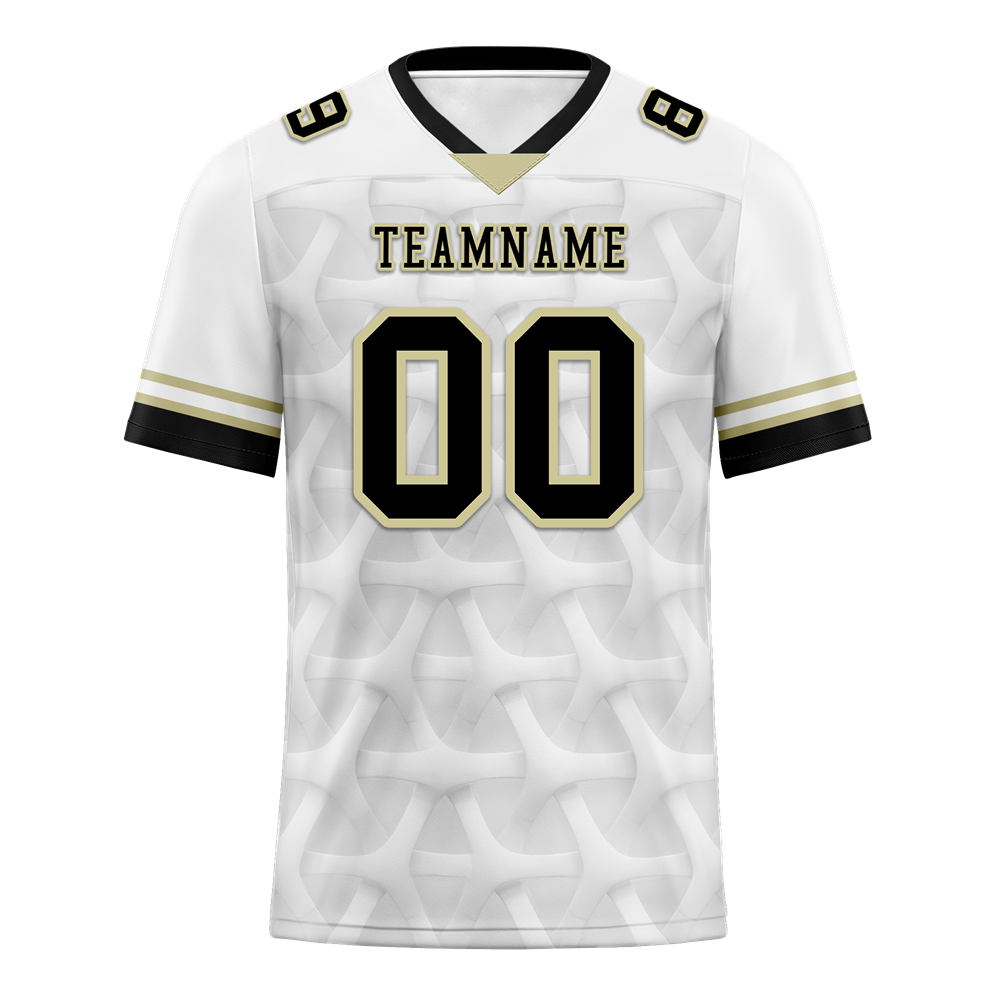 Custom White 3D Pattern Black Personalized Authentic Football Jersey FBJ02-bc0faee