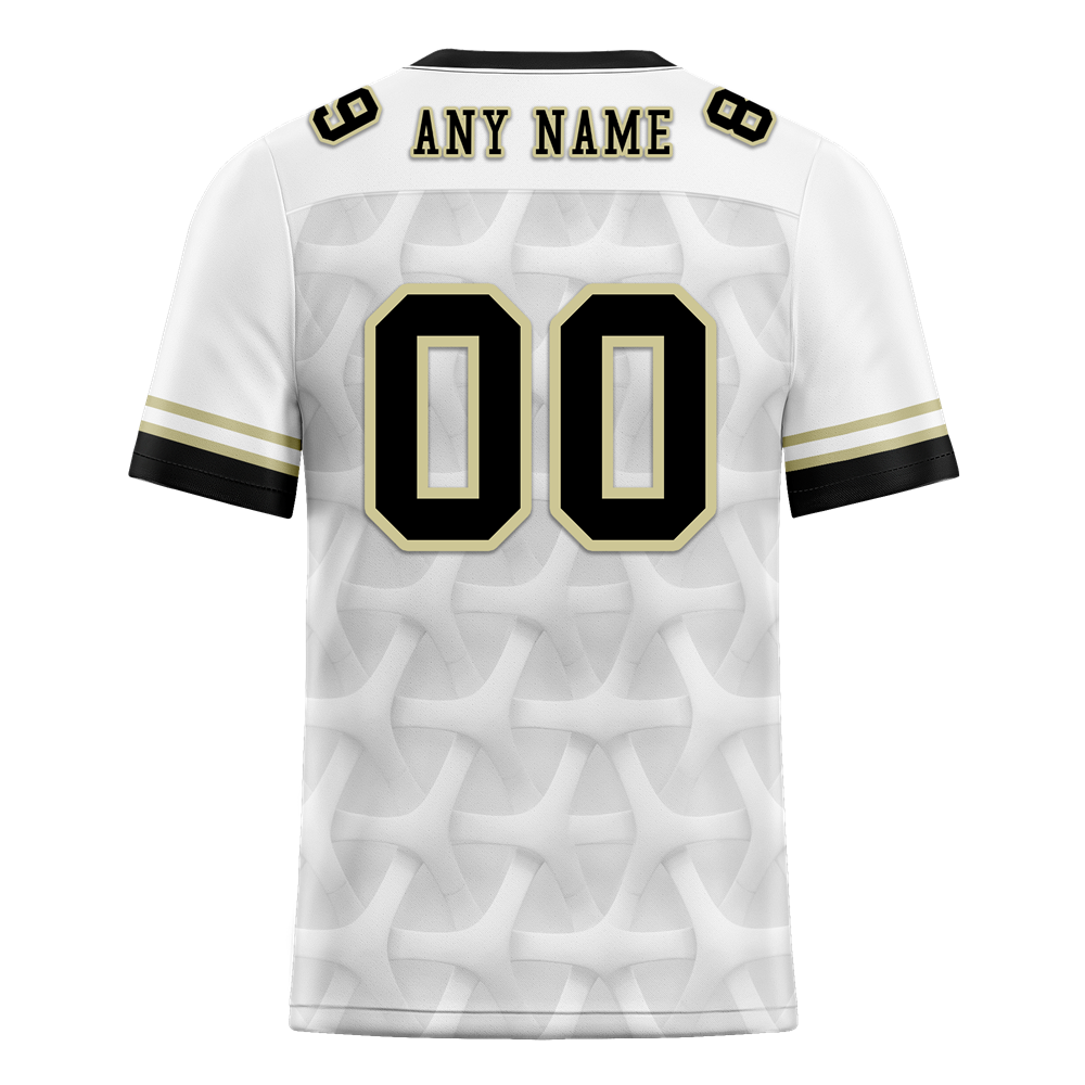 Custom White 3D Pattern Black Personalized Authentic Football Jersey FBJ02-bc0faee