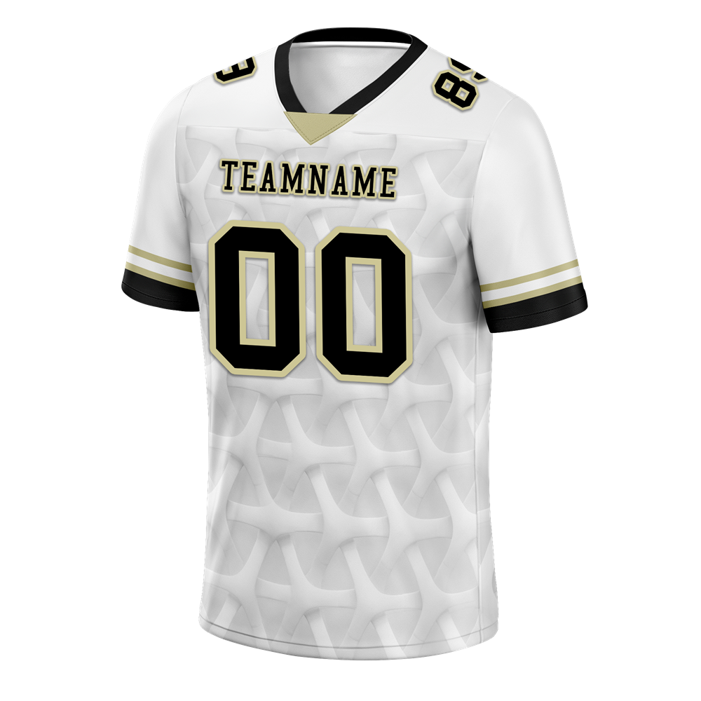 Custom White 3D Pattern Black Personalized Authentic Football Jersey FBJ02-bc0faee