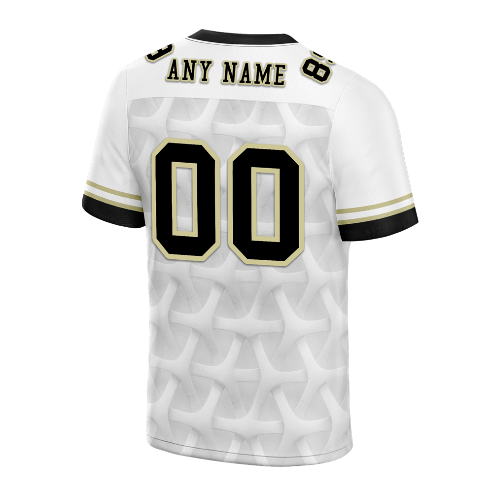 Custom White 3D Pattern Black Personalized Authentic Football Jersey FBJ02-bc0faee