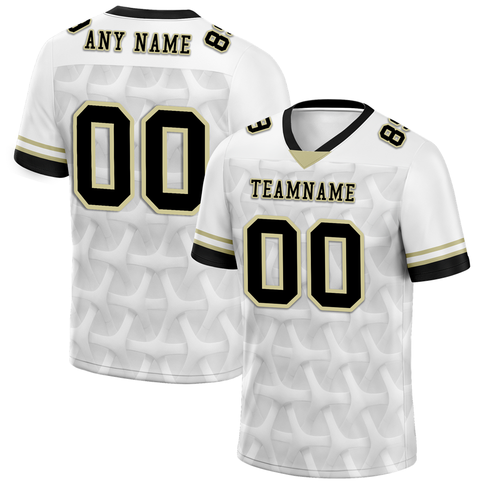 Custom White 3D Pattern Black Personalized Authentic Football Jersey FBJ02-bc0faee