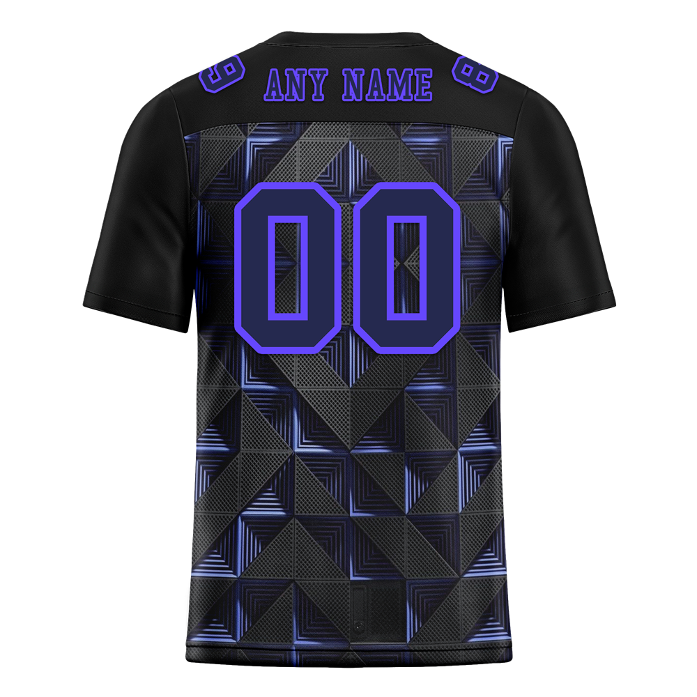 Custom Black 3D Pattern Purple Personalized Authentic Football Jersey FBJ02-bc0faef