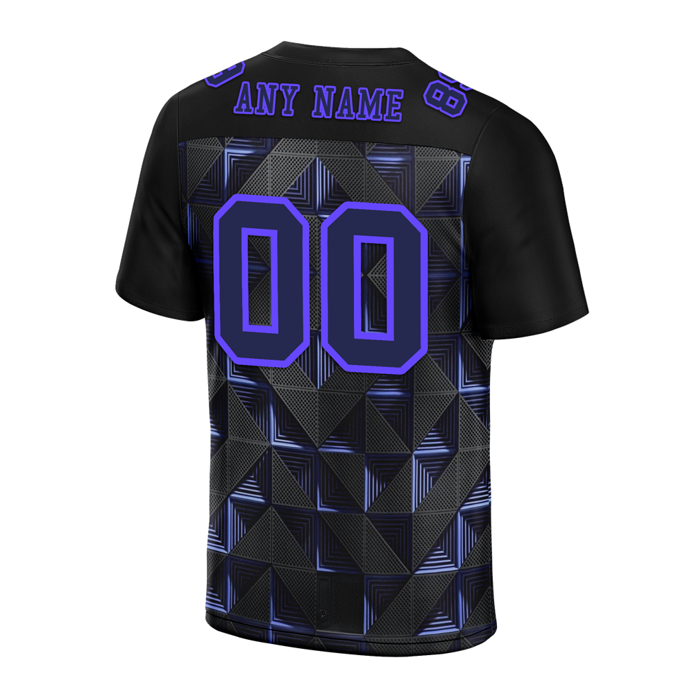 Custom Black 3D Pattern Purple Personalized Authentic Football Jersey FBJ02-bc0faef