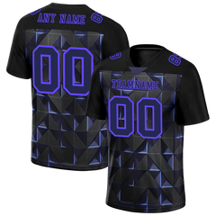 Custom Black 3D Pattern Purple Personalized Authentic Football Jersey FBJ02-bc0faef