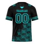 Custom Black 3D Pattern Aqua Personalized Authentic Football Jersey FBJ02-bc0fae8