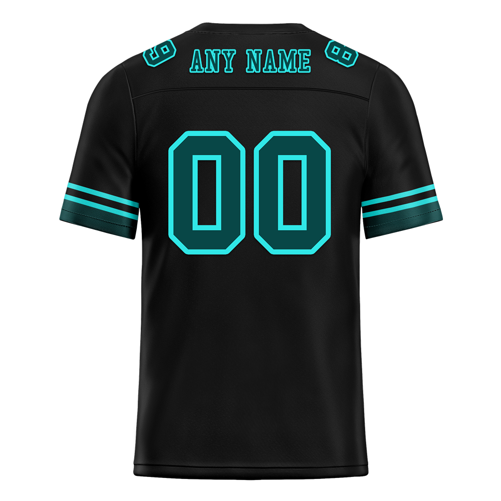 Custom Black 3D Pattern Aqua Personalized Authentic Football Jersey FBJ02-bc0fae8