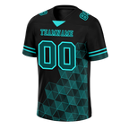Custom Black 3D Pattern Aqua Personalized Authentic Football Jersey FBJ02-bc0fae8