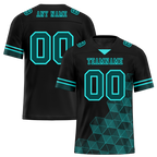 Custom Black 3D Pattern Aqua Personalized Authentic Football Jersey FBJ02-bc0fae8