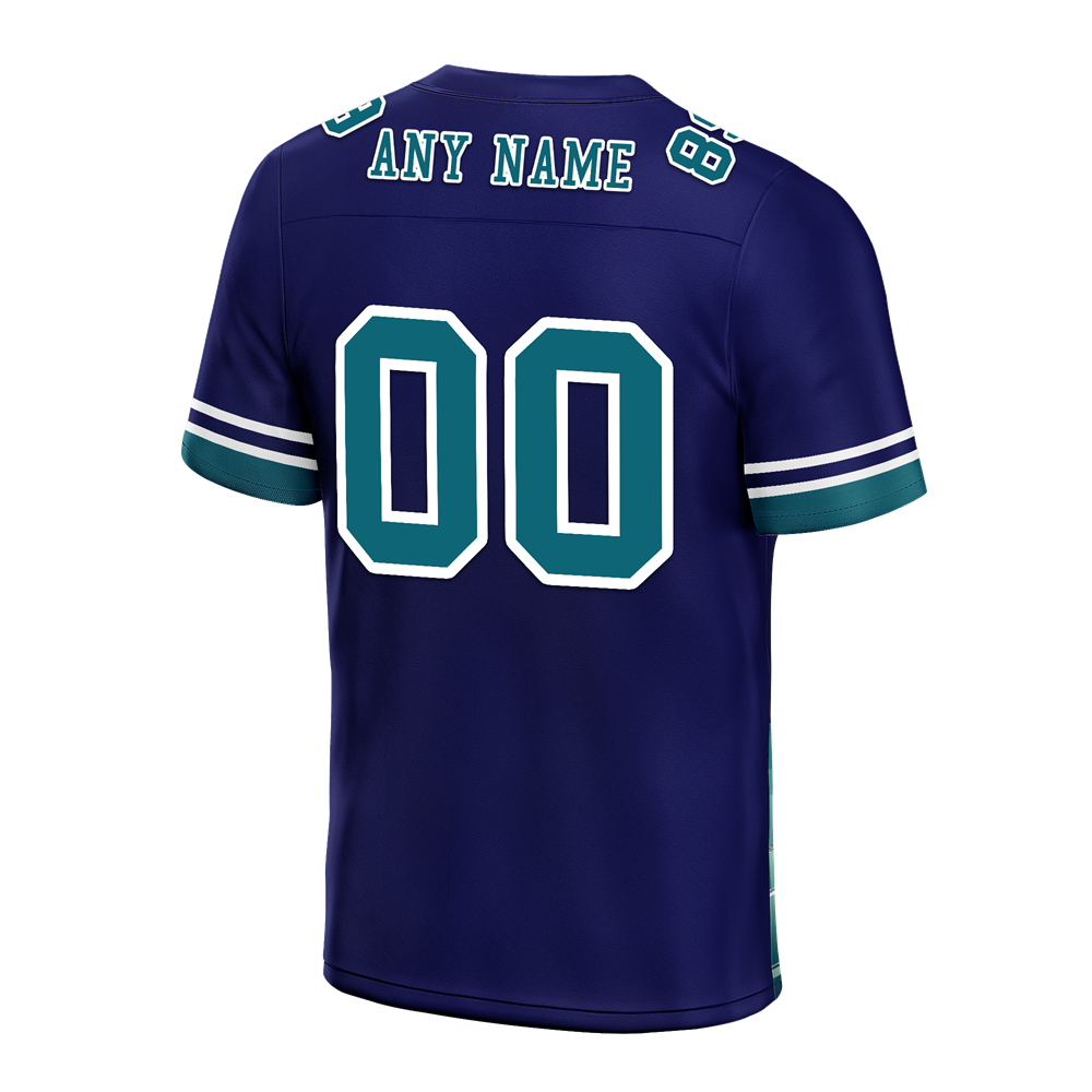 Custom Blue 3D Pattern Aqua Personalized Authentic Football Jersey FBJ02-bc0fae9