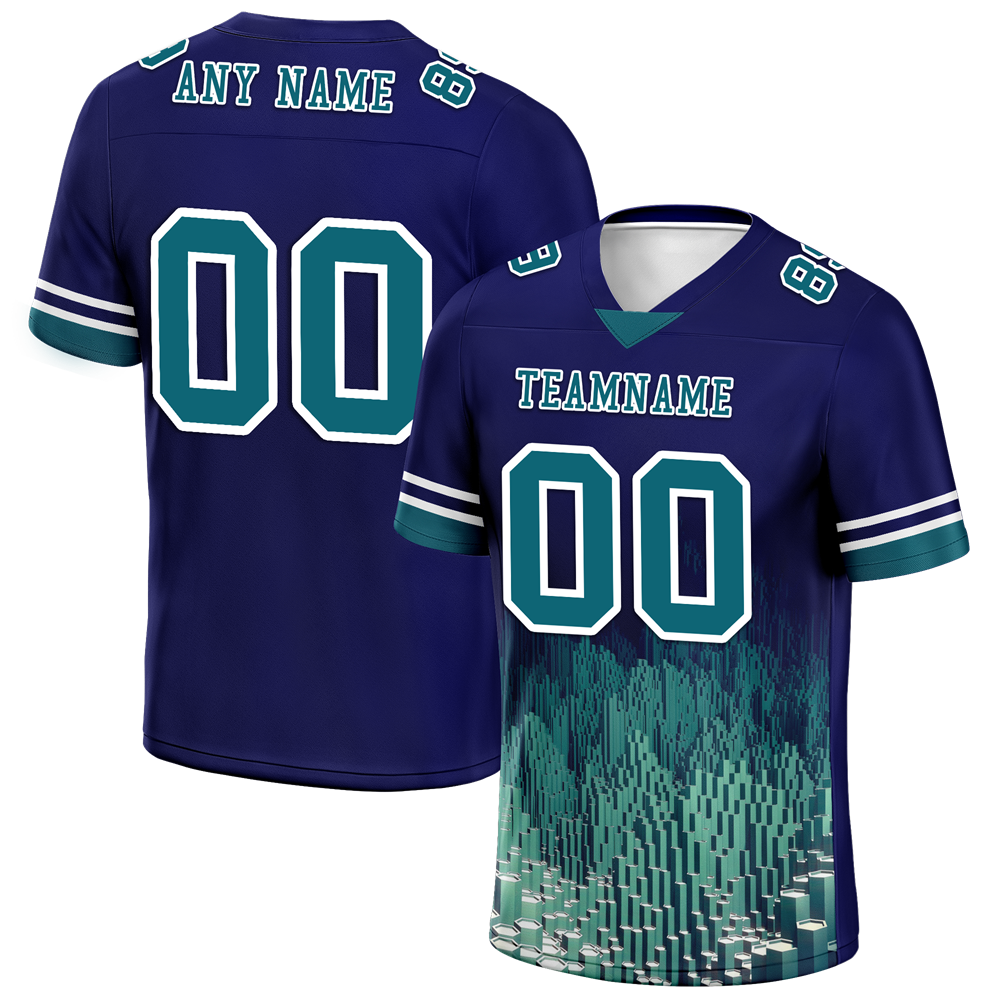 Custom Blue 3D Pattern Aqua Personalized Authentic Football Jersey FBJ02-bc0fae9