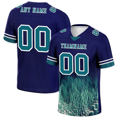 Custom Blue 3D Pattern Aqua Personalized Authentic Football Jersey FBJ02-bc0fae9