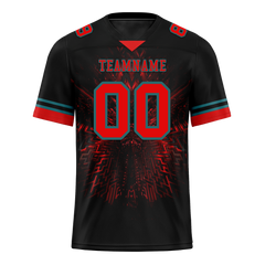 Custom Black 3D Pattern Red Personalized Authentic Football Jersey FBJ02-bc0faf0