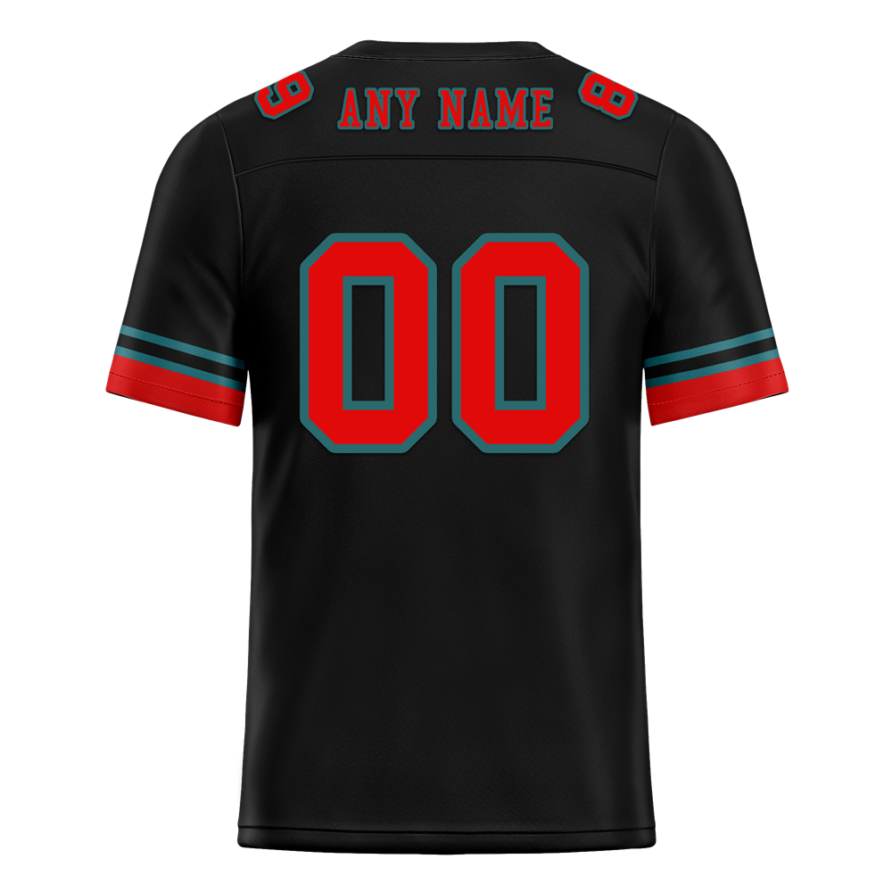 Custom Black 3D Pattern Red Personalized Authentic Football Jersey FBJ02-bc0faf0