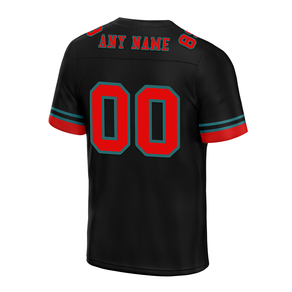 Custom Black 3D Pattern Red Personalized Authentic Football Jersey FBJ02-bc0faf0