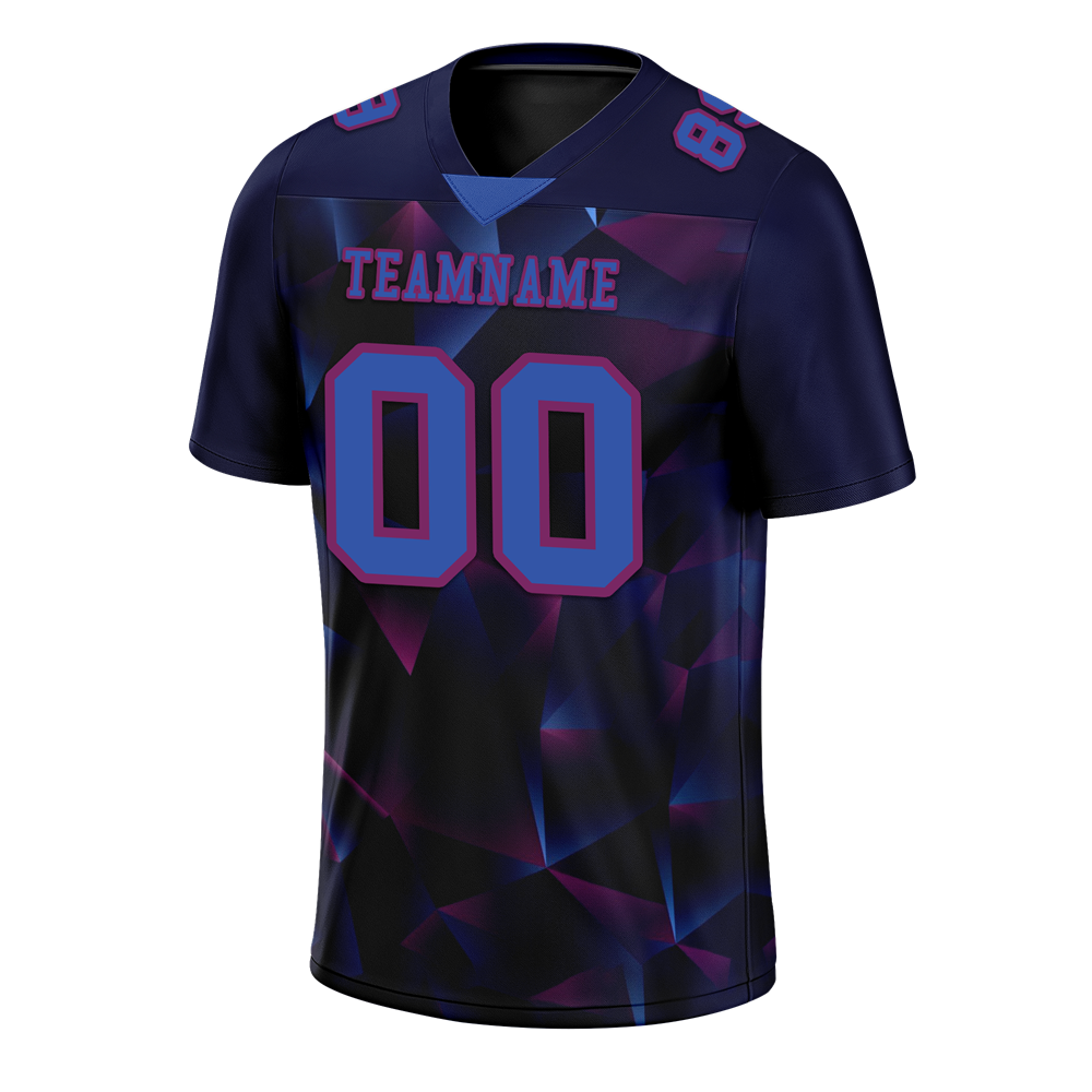 Custom Black 3D Pattern Purple Personalized Authentic Football Jersey FBJ02-bc0fafa