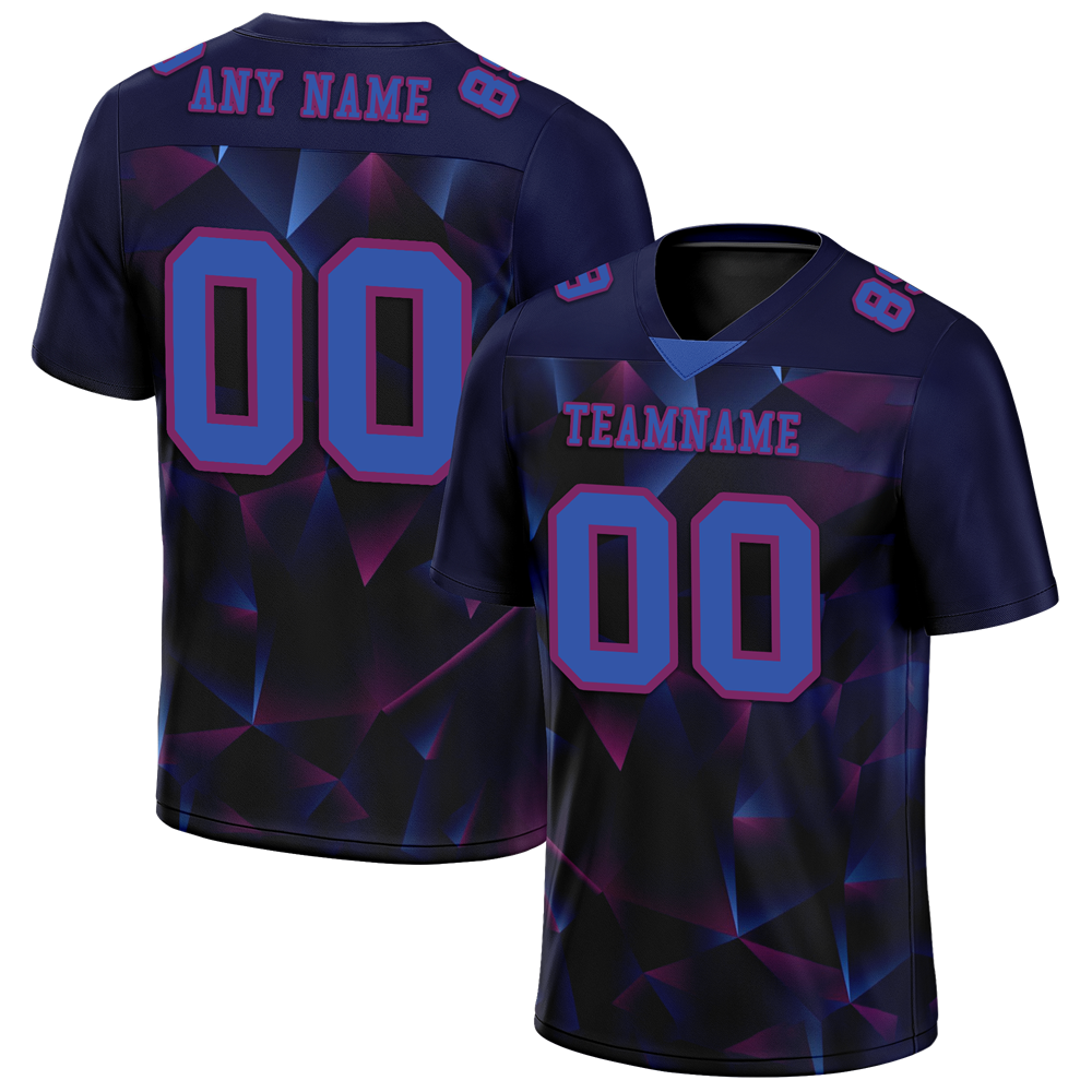 Custom Black 3D Pattern Purple Personalized Authentic Football Jersey FBJ02-bc0fafa