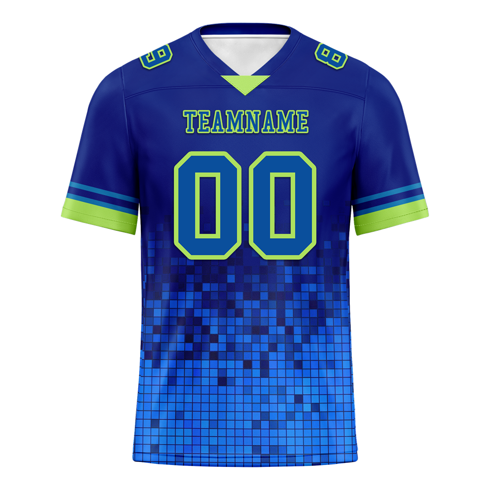 Custom Blue 3D Pattern Blue Personalized Authentic Football Jersey FBJ02-bc0fafb
