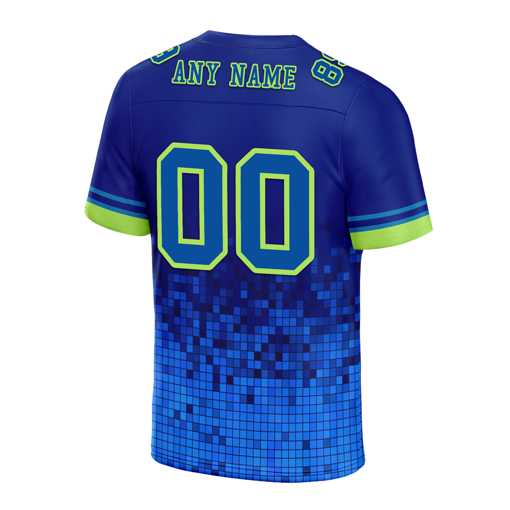 Custom Blue 3D Pattern Blue Personalized Authentic Football Jersey FBJ02-bc0fafb