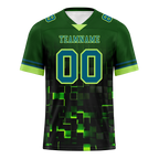 Custom Green 3D Pattern Blue Personalized Authentic Football Jersey FBJ02-bc0fafc