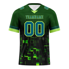 Custom Green 3D Pattern Blue Personalized Authentic Football Jersey FBJ02-bc0fafc