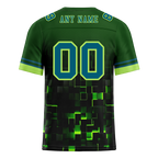 Custom Green 3D Pattern Blue Personalized Authentic Football Jersey FBJ02-bc0fafc