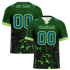 Custom Green 3D Pattern Blue Personalized Authentic Football Jersey FBJ02-bc0fafc