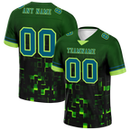 Custom Green 3D Pattern Blue Personalized Authentic Football Jersey FBJ02-bc0fafc