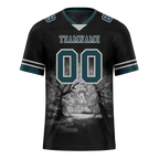Custom Black 3D Pattern Aqua Personalized Authentic Football Jersey FBJ02-bc0fafd